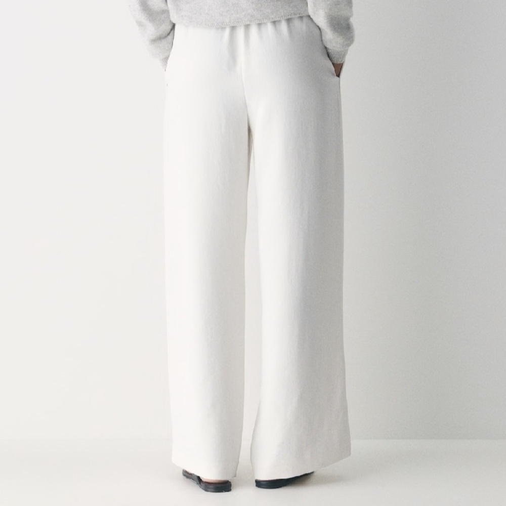 Wilfred Wide Leg Drawstring Pants in White - Picture 4 of 11